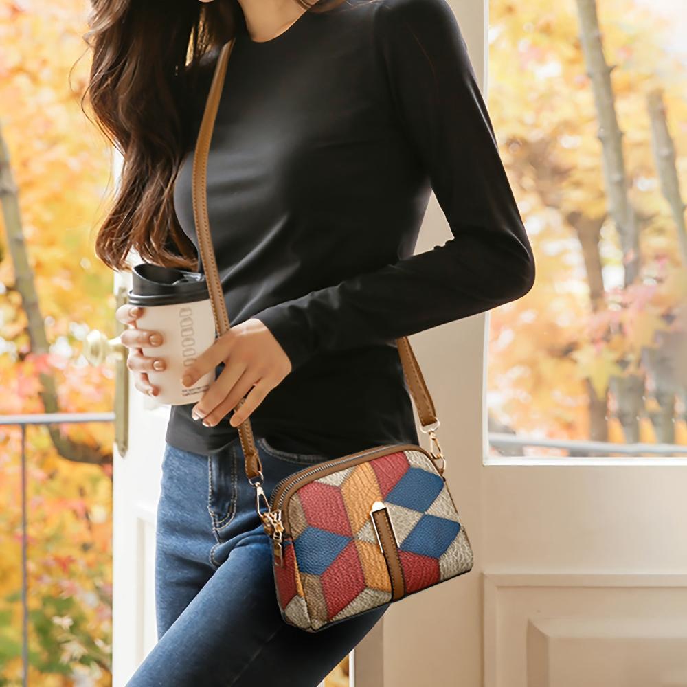 Luna | Mini-Umhängetasche im Patchwork-Stil