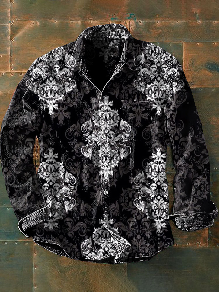 Unisex Herren Retro Grafik Print Lässiges Langarm-Shirt